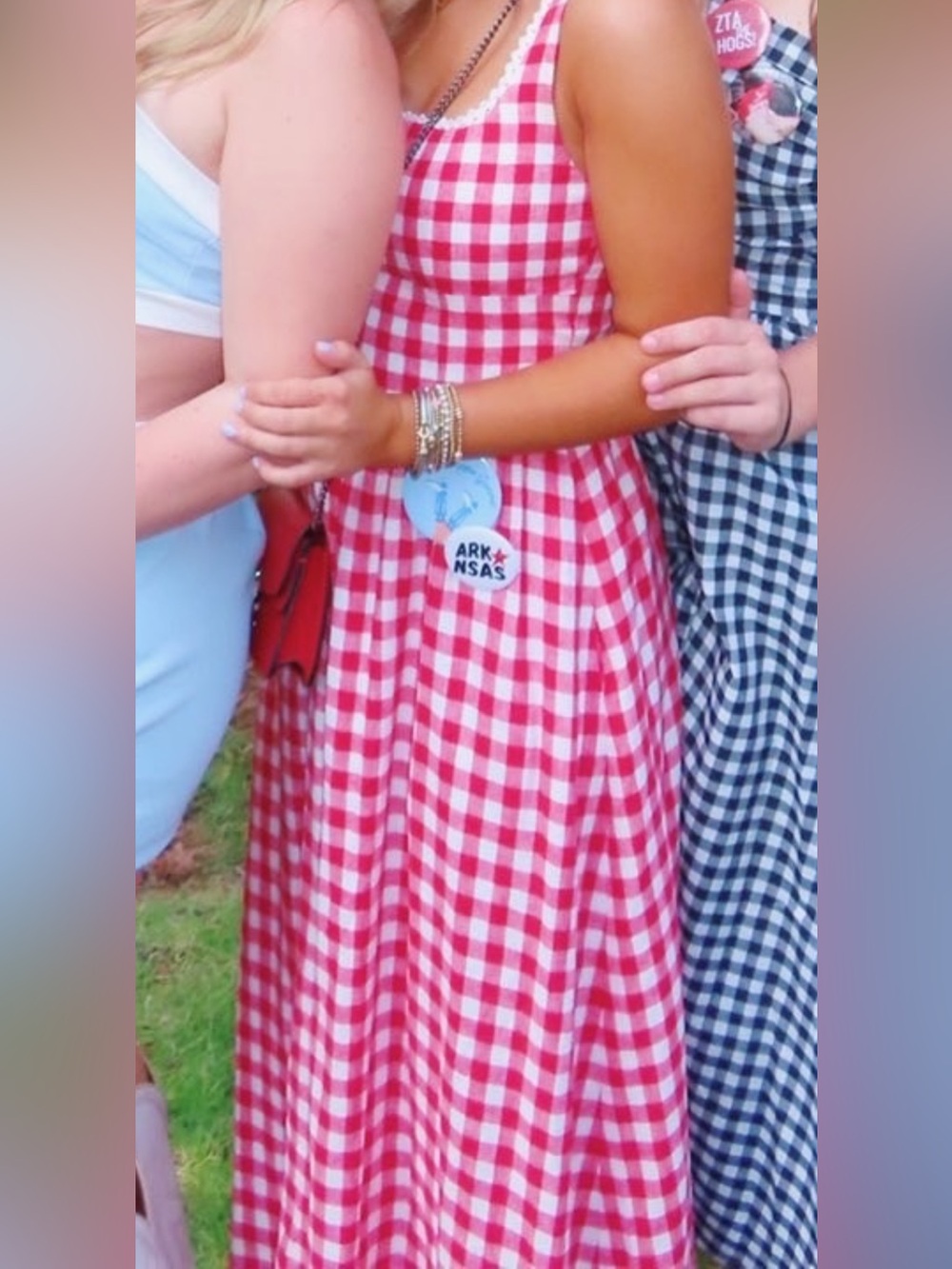 Red Gingham Square-Neck Maxi Dress - Picture 2 of 3